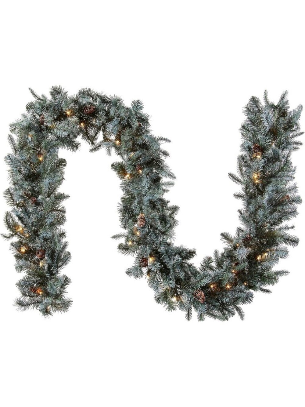 9ft Pre-Lit Arctic Spruce Christmas Garland - Festive Holiday Decor, Easy Setup